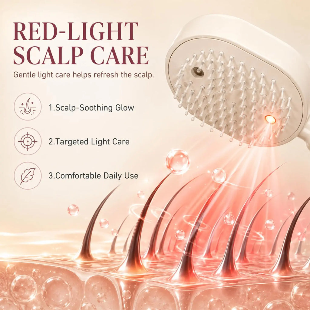 Electric Air Cushion Massage Spray Comb, Hair Brush With Water Spray, Self-Cleaning Anti-Tangle Anti-Static For Frizzy Hair