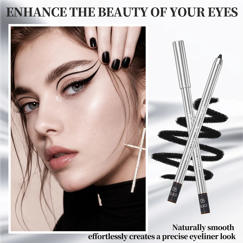 ART VALUE 6 Color Matte Eyeliner Pencil Makeup Sets Easy Coloring Sweat Proof Eyeshadow Pencil Lasting Shimmer Eyeliner Cosmetic