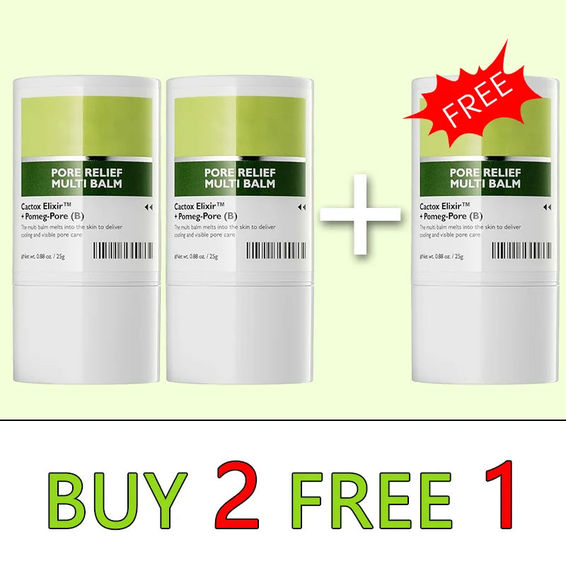 Pore Relief Multi Balm Stick Cooling Face Balm Cream for Enlarged Pores Moisturizing With Cactus Extract Korean Skincare