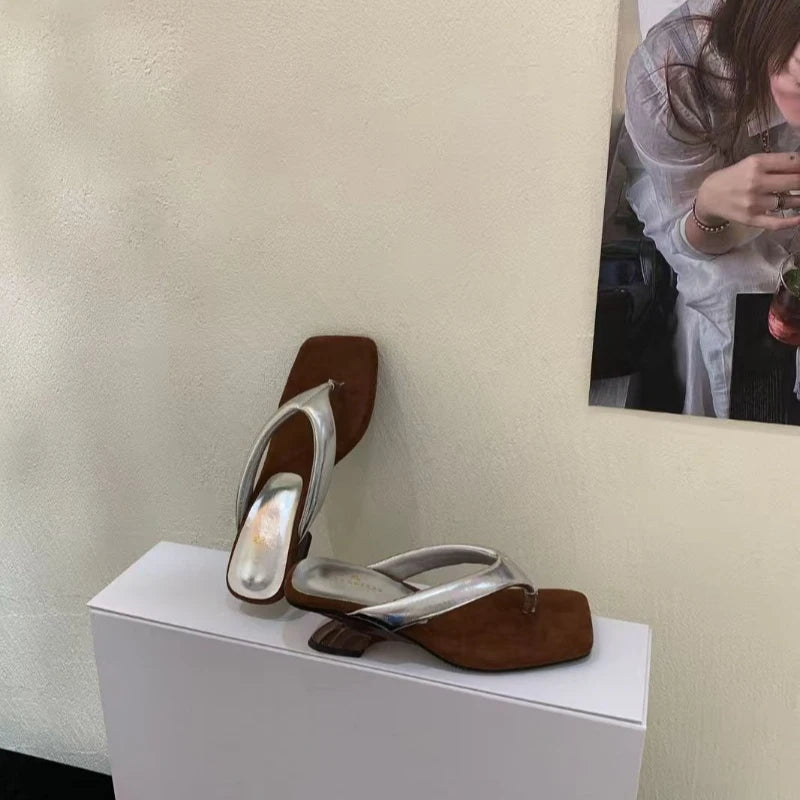 Mid Heels Women Flip Flops Fashion Wedges Woman Slippers 2026 Summer New Shoes Elegant Sandals Casual Pumps Dress Zapatos Mujer