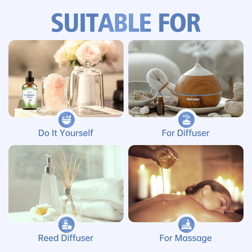 Aceite fortalecedor del cabello del cuero cabelludo, menta y romero, aceites esenciales de biotina, tratamiento nutritivo, punta