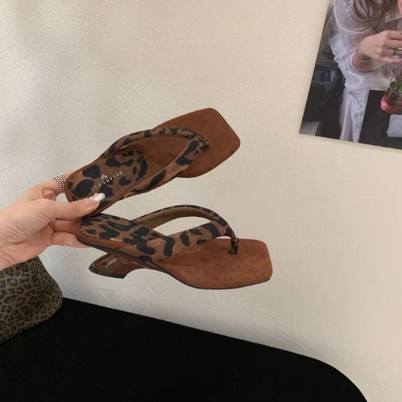 Mid Heels Women Flip Flops Fashion Wedges Woman Slippers 2026 Summer New Shoes Elegant Sandals Casual Pumps Dress Zapatos Mujer