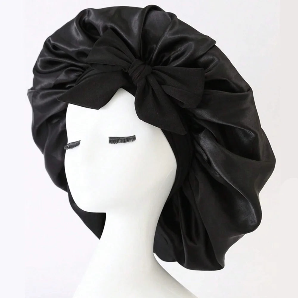 Women Satin Solid Sleeping Hat Night Sleep Cap Hair Care Bonnet Nightcap for Women Men Unisex Cap Bonnet De Nuit Shower Turban