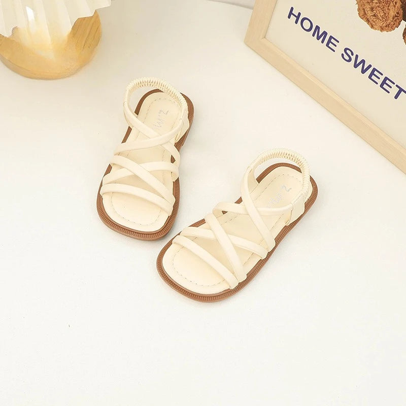 Zapatos Fashion Girls Sandals 2025Summer New Kid Shoes Soft Soled Open Toed Princess Shoes Soft Soled Child Beach Shoe Босоножки