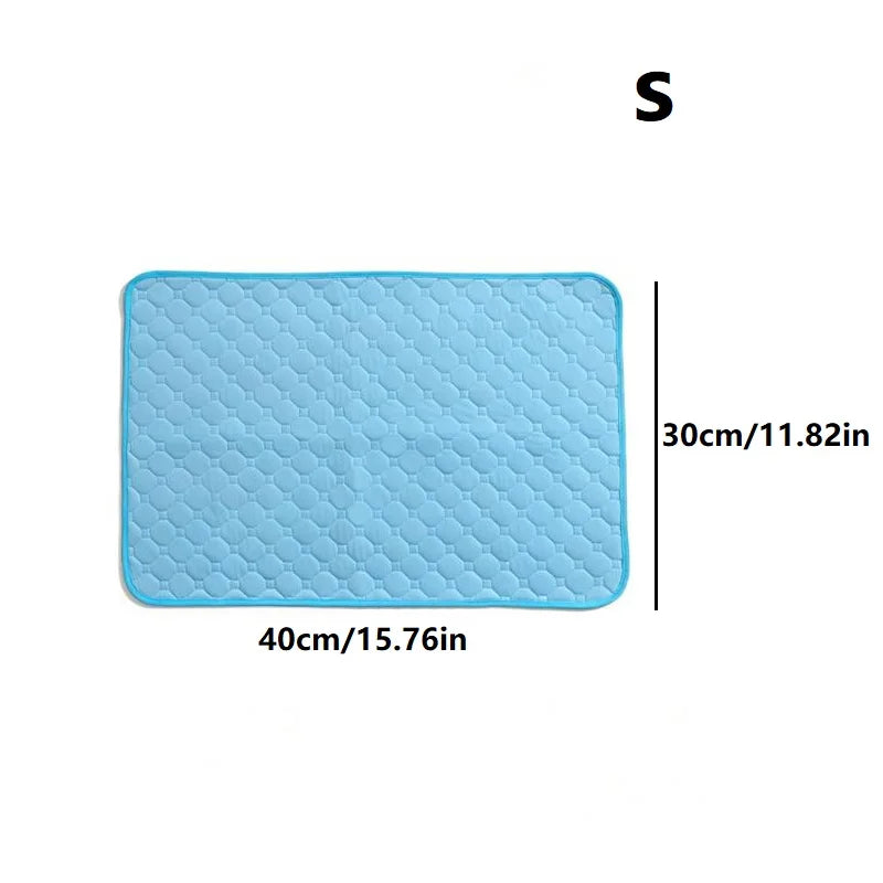 Summer Pet Cooling Pad for Cats and Dogs - Comfortable Breathable Washable Non-Slip Bottom Ice Cool Mat Dog Cool Mat