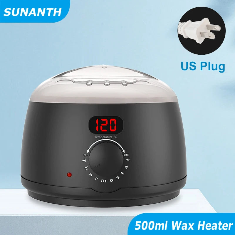 Depilatory Hair Removal Machine - Wax Melter Epilator Kit with Paraffin Heater Wax Beans Beads for Smooth Skin at Home Use