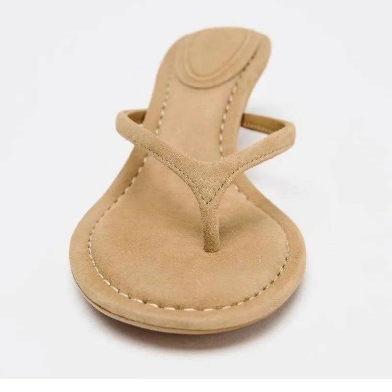 Summer Designer Fashion Thin Heels Slippers Women Clip Toe Casual Sandals Flip Flops Shoes Zapatos De Mujer