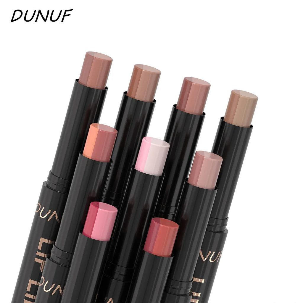 9 Colors 2-in-1 Lip Liner Lipstick, Dual-Ended Matte Lip Pencil, Easy Application Non-Stick Cup Longwear Lip Contour Crayon