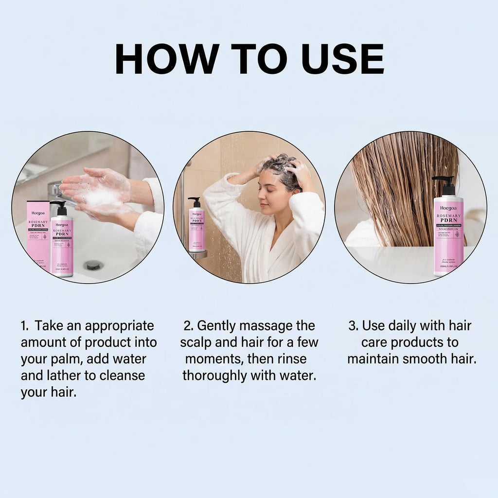 Hoegoa Rosemary Shampoo Conditioner Set Cooling Scalp Refreshing Thickening Volumizing Strengthening Repairing Dry Hair Care Kit