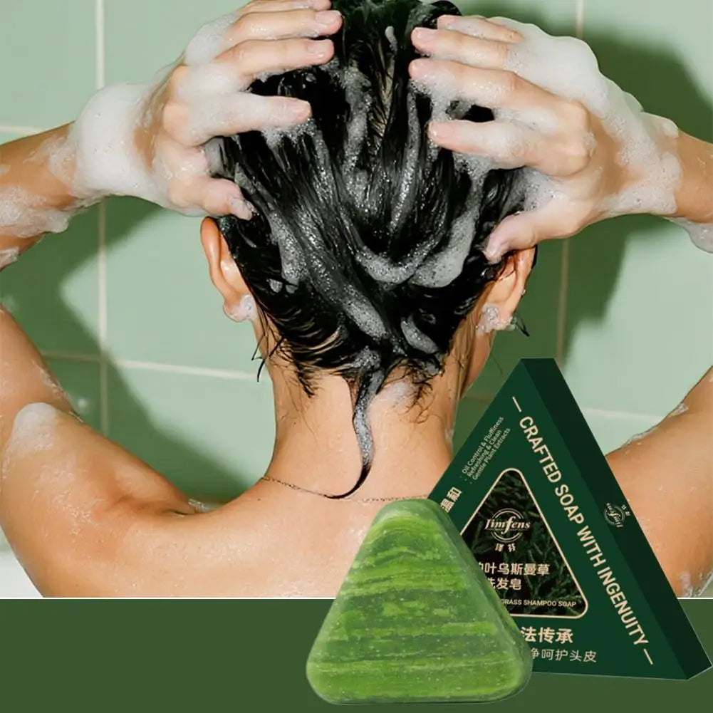 Herbal Formula Orchidaceae Polygonum Multiflorum Shampoo Handmade Soap Cleaning Oil-control Usman Grass Thick Hair Care Soap