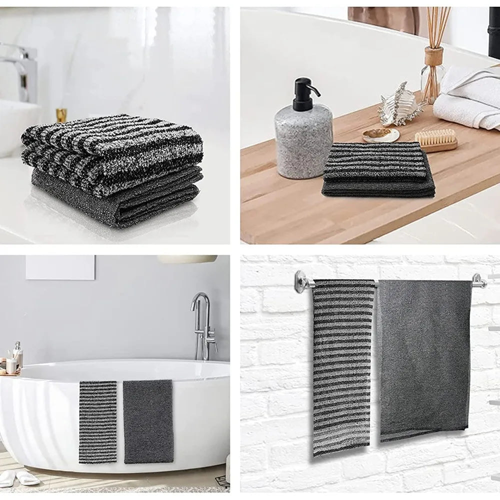 Japanese Korean Style Gentle Foaming Bath Shower Scrubber Towel for Back Exfoliation Home Use Long Unisex Bathing Accessory Soft
