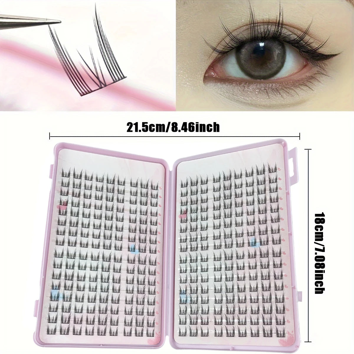 288 Large Eyelashes with Pointed Cat-Eye C-Curl 10-14Mm Eyelashes That Are Natural And Light Without Blinking to Enlarge
