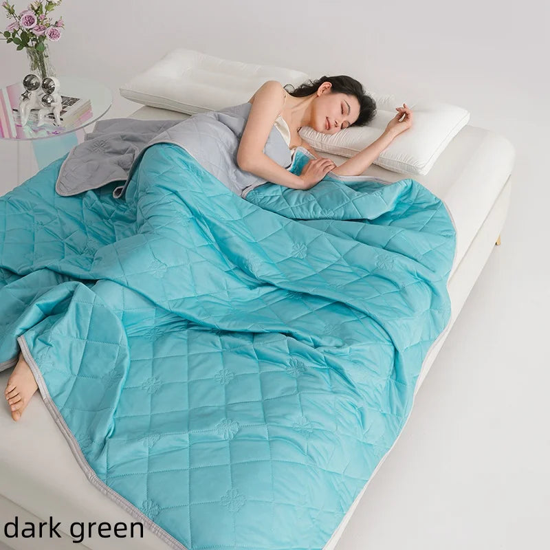New Soft Cooling Blanket Lightweight Smooth Air Condition Comforter Lightweight Summer Cool Quilt Double Side Cold Bedspread