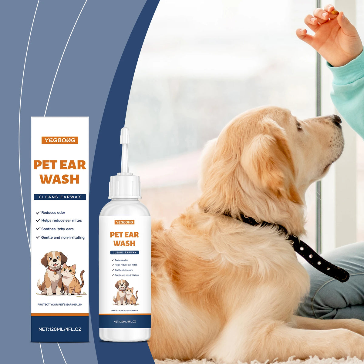 Pet Ear Cleaner Effectively Removing Earwax Reduce Ear Mites Alleviate Ear Odor Soothe Ear Itching Gentle Pet Ear Cleaning Agent