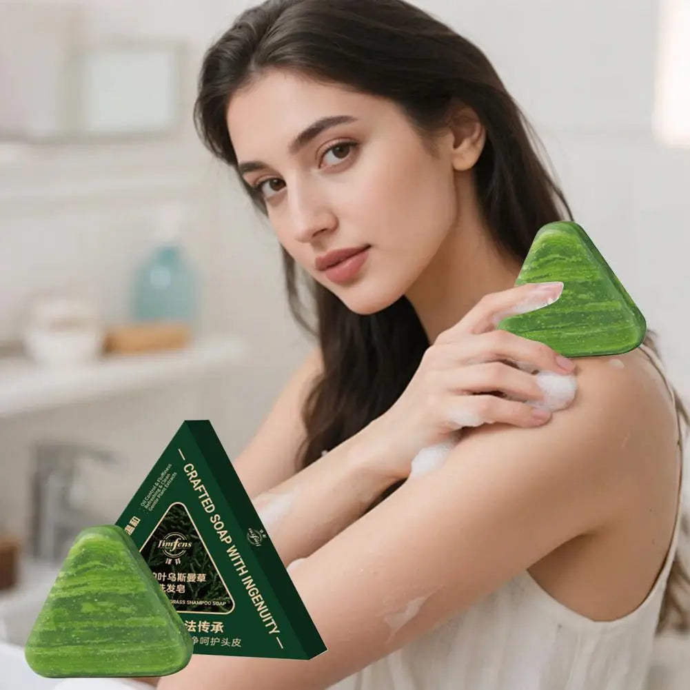 Herbal Formula Orchidaceae Polygonum Multiflorum Shampoo Handmade Soap Cleaning Oil-control Usman Grass Thick Hair Care Soap