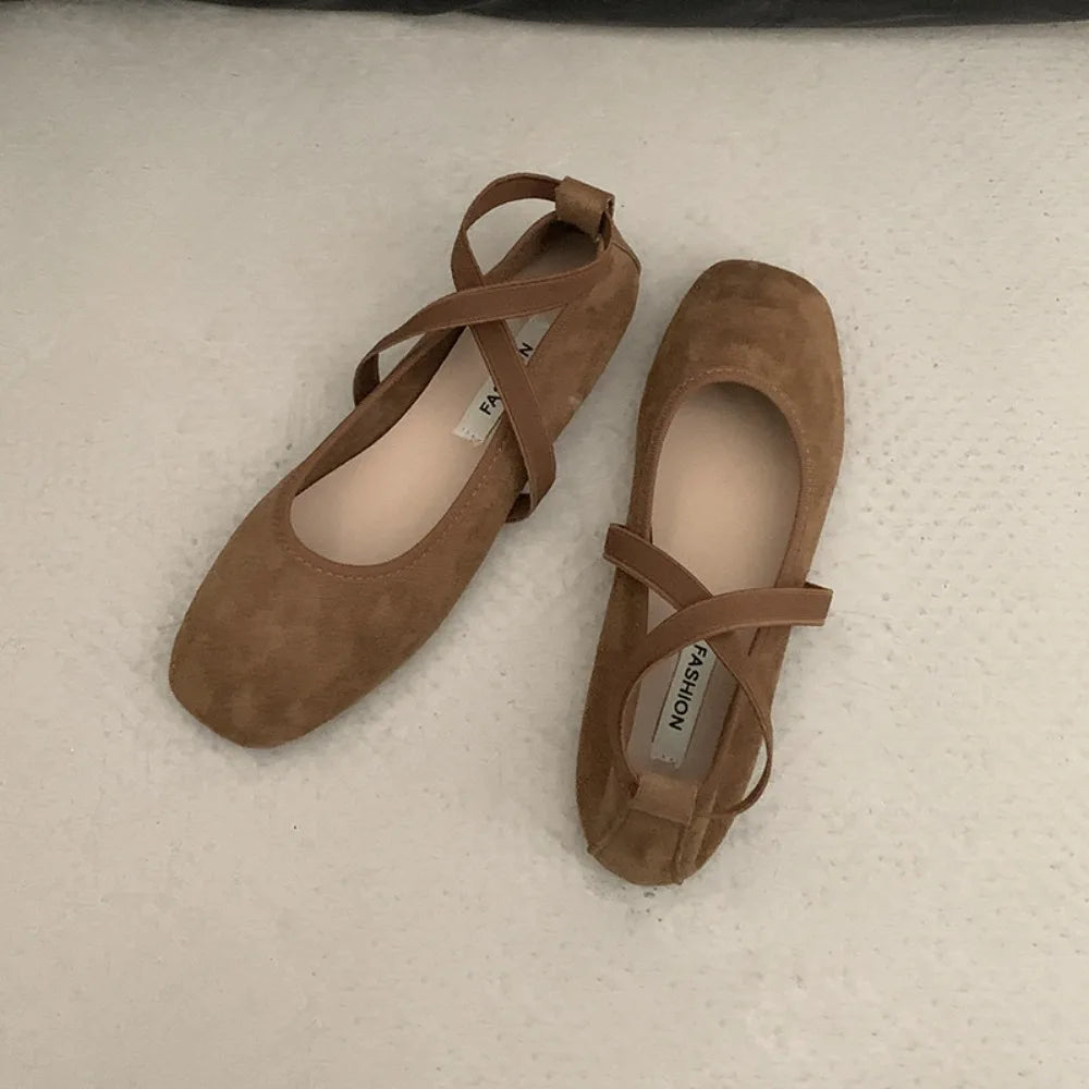 Flat Shoes for Women Summer New Pink Ballet Shallow Mouth Flats Sole Single Shoe Womens Soft Soled Mary Jane Shoes Pumps Zapatos