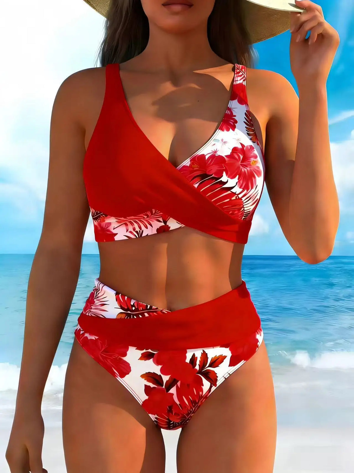 2026 New Sexy Tropical Floral Print Bikini Swimwear Women's Beach Vacation Set Separate Design Quick Dry High Elasticity