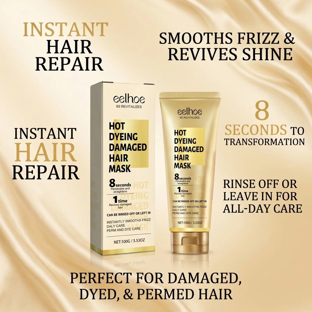 Keratin Hair Mask Professional Repair Dry Damaged Tame Frizzy Flyaway 5 Sec Quick Treat Soft Sleek Glossy Moisturizing Hair Care