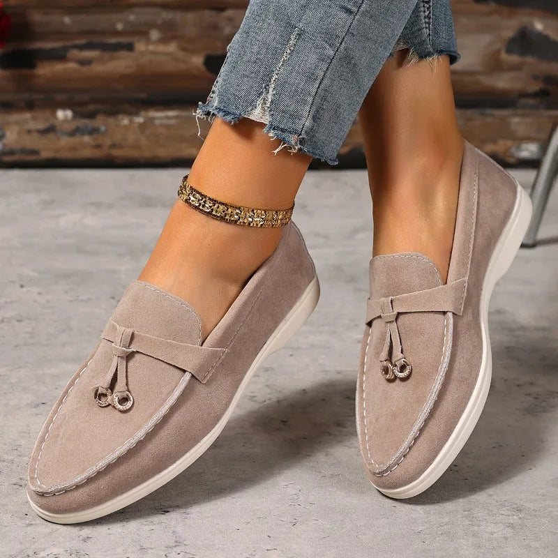 Women Suede Loafers Slip on Flats Comfortable Walking Shoes Female Casual Moccasins Soft Sole Flat Shoes Zapatos De Mujer