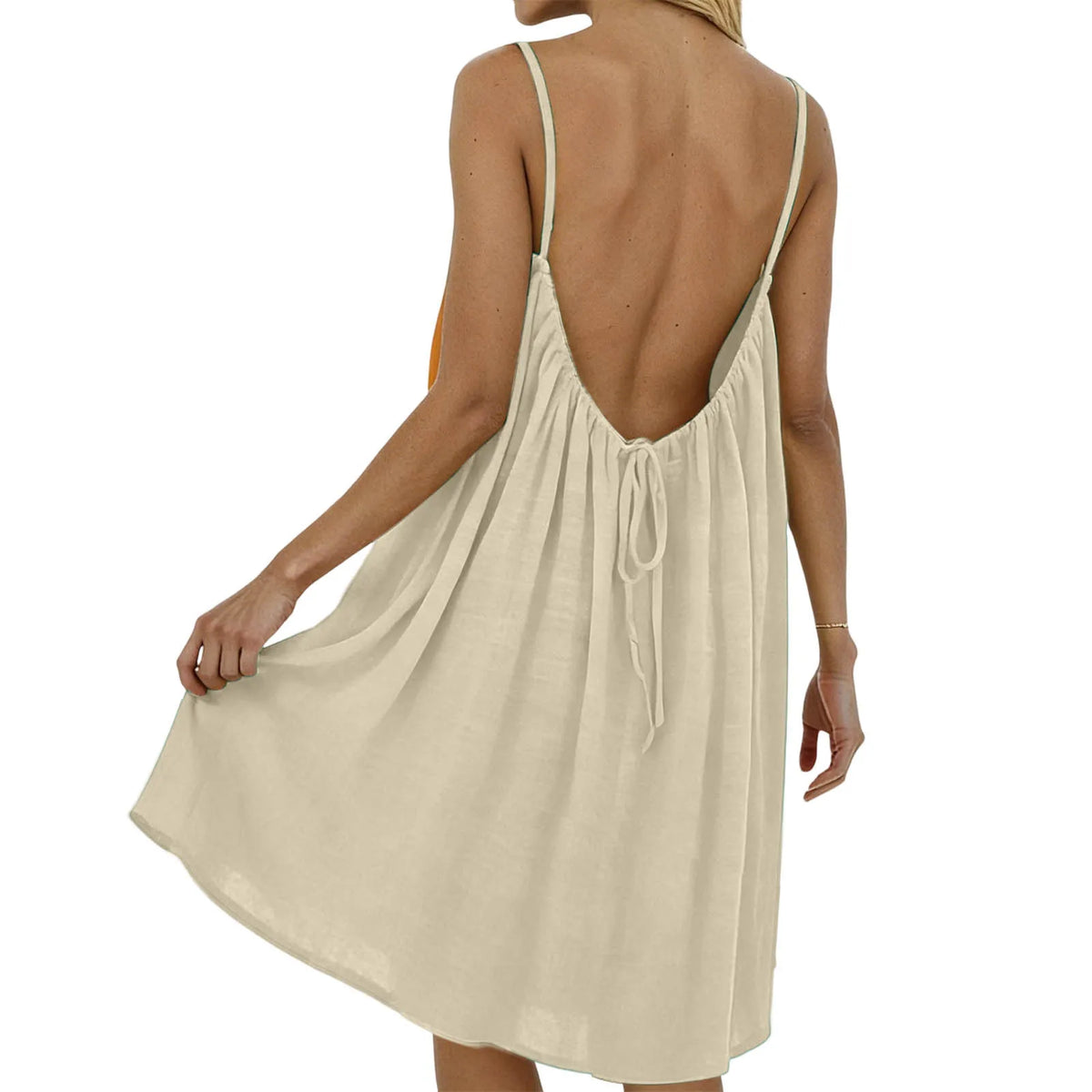 Beach Vacation Dress Short Backless Beach Skirt for Women Summer Holiday Casual Fashion Mini Dress