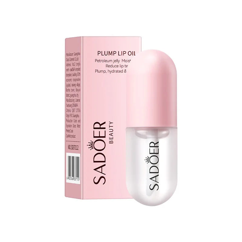 SADOER Plump Lip Oil Lips Plumper Moisturizing Nourishing Brightening Hydrating Lipstick Lips Skin Care Cosmetics
