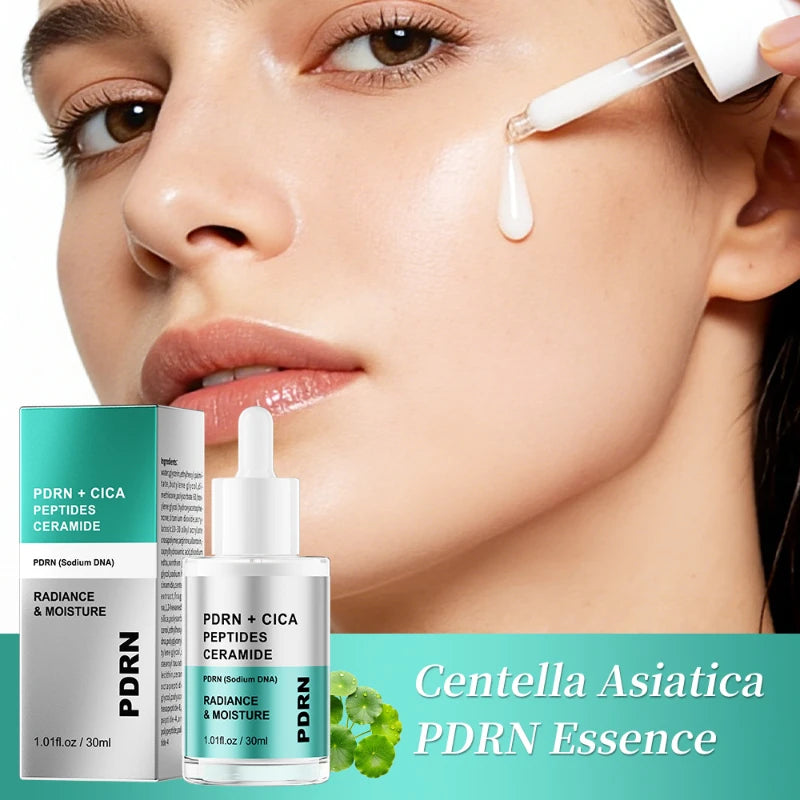 Korean Salmon PDRN Essence, Copper Peptide Centella Moisturizing Repair Hydrating Glow Lightweight Face Serum Daily Skincare