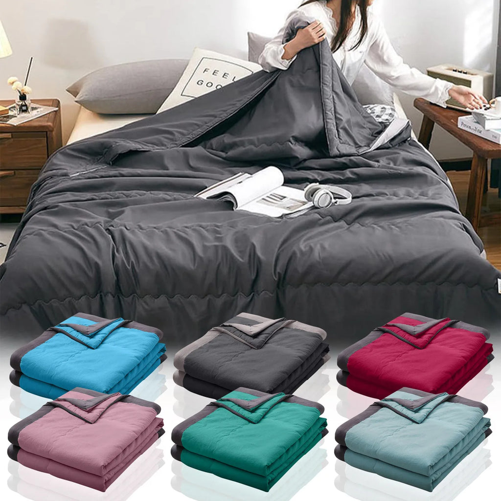 New Double Sided Cooling Summer Quilt Cold Effect Breathable Conditioning Quilt Spring Summer Solid Color Cooler Quilt