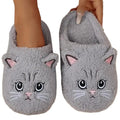 Women's Cartoon Cat Plush Slippers Cozy Winter Bedroom House Shoes with Non-Slip Soft Sole for Indoor Comfort Home Warm Shoes