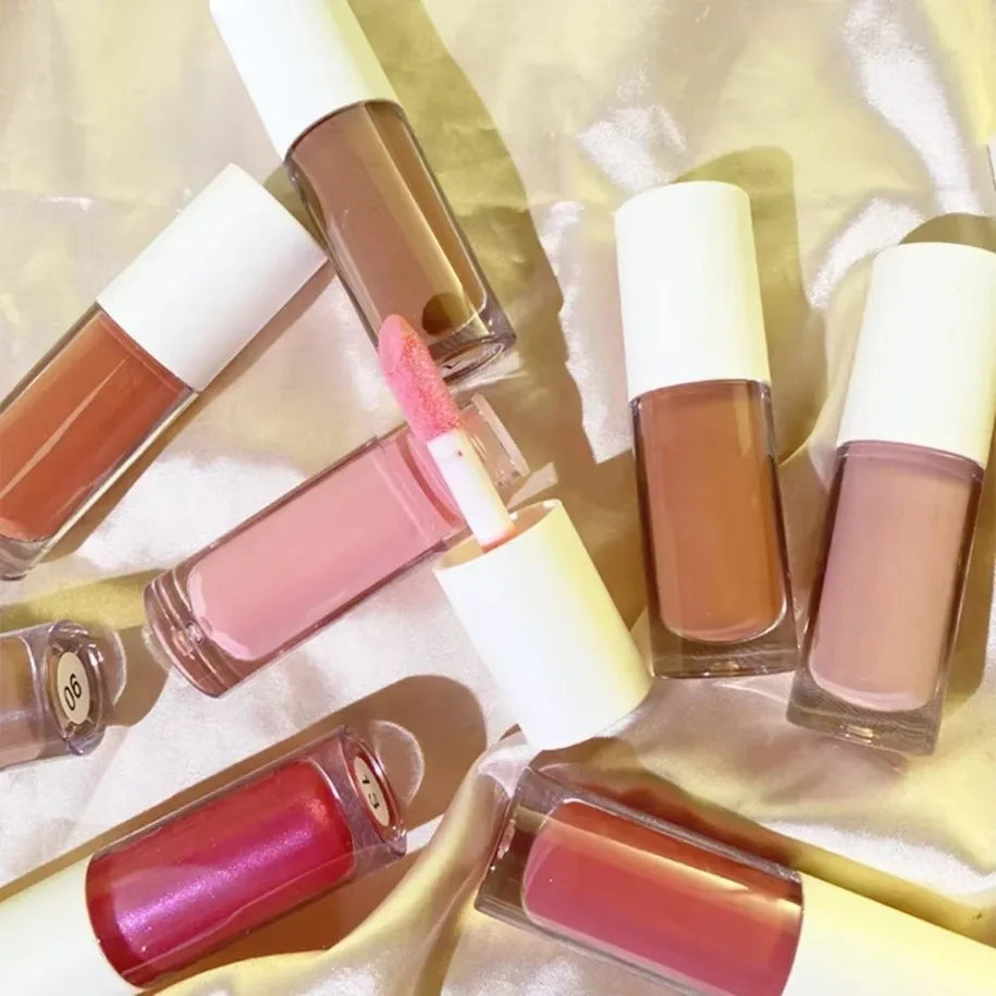 Nude Lip Gloss Private Label Long Lasting Vegan Liquid Lipstick Lipgloss Makeup Custom Logo Bulk  Lip Plumper Gloss Wholesale
