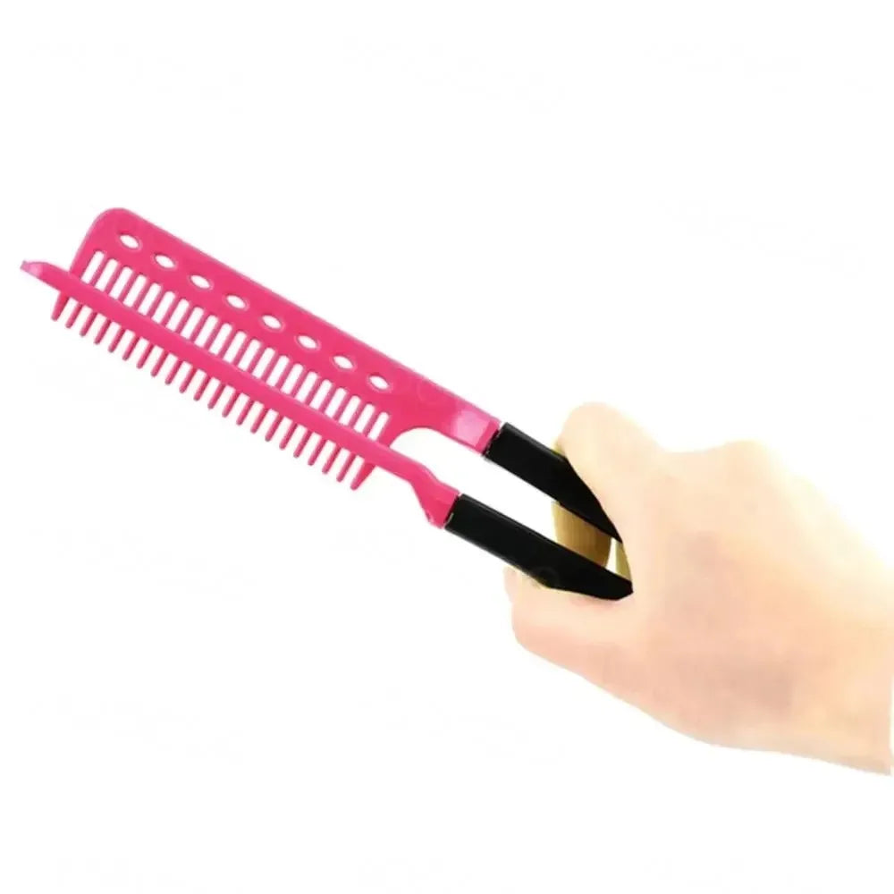 Folding V Type Hair Straightener Brush Multifunctional Styling Comb DIY Straight Curly Hair Hairdressing Accessory