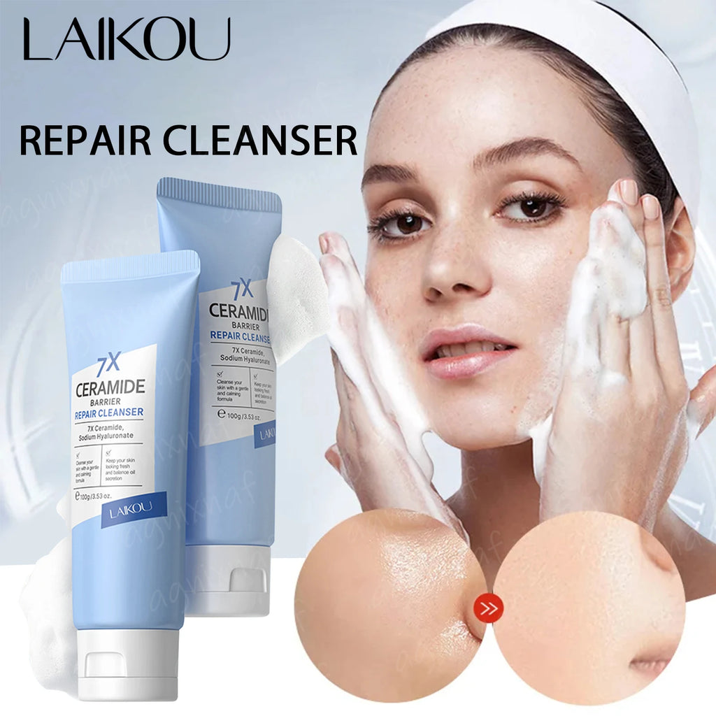 7X Ceramide Barrier Repair Facial Cleanser 100g,Deep Cleaning Oil Control Face Cleanser,Moisturizer  Nourish Korean Cosmetics