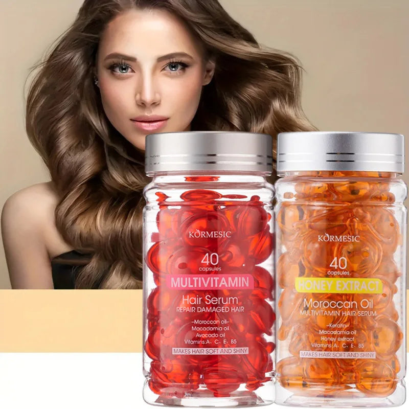 Moroccan Agam Vitamin Oil Hair Care Essence Damaged Nutrition Repair Hair Splitting Improvement Treatment Products 40 Capsules