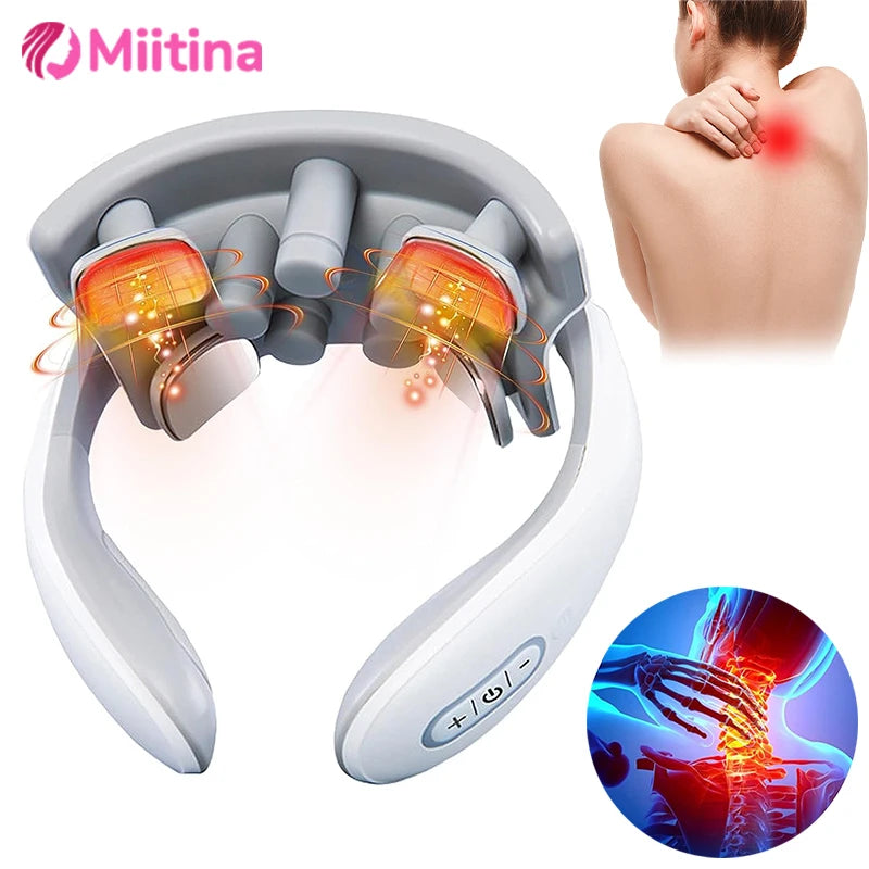 Smart Neck Massage Shoulder Neck Massage Cervical Vertebra Vibrator Heat Relieve Pain Pulse Neck Massage Instrument Health Care