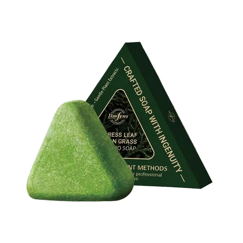 Cypress Leaf Usman Grass Shampoo Soap Bar Oil Control Clean Itchy Scalp Relief Hair Smoothing Voluming Refreshing Solid Shampoo