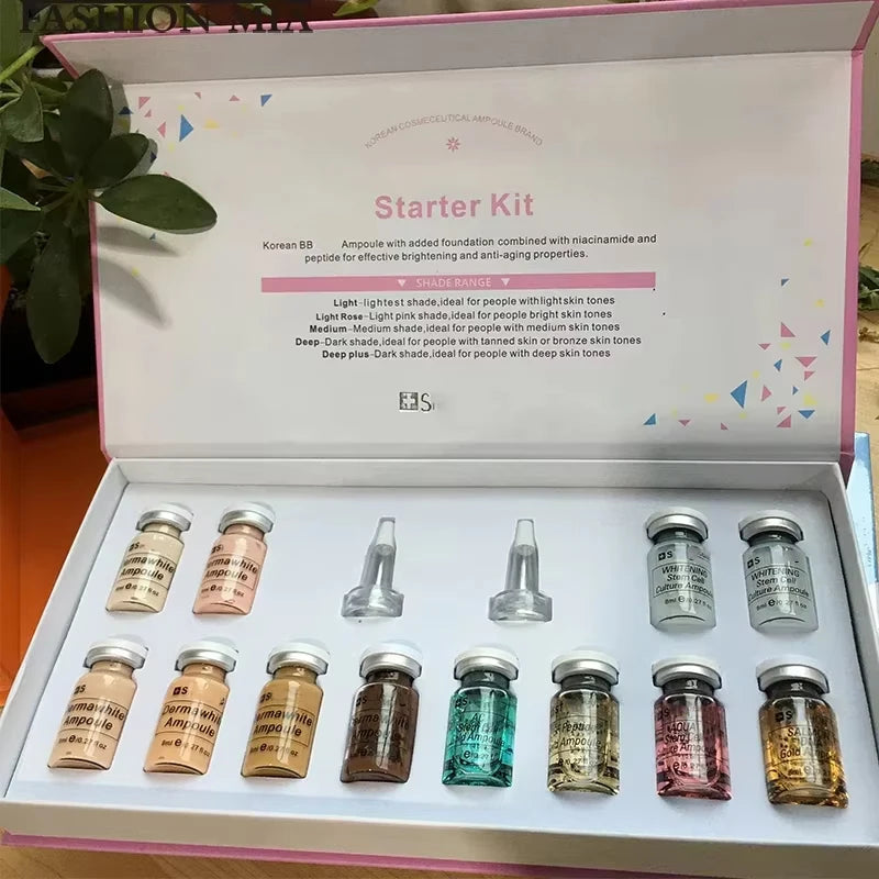 Korea 8ml BB Cream Skin Booster Kit Salmon DNA /Peptide Whitening Moisturize Rejuvenation Essence Facial Skin Care Beauty