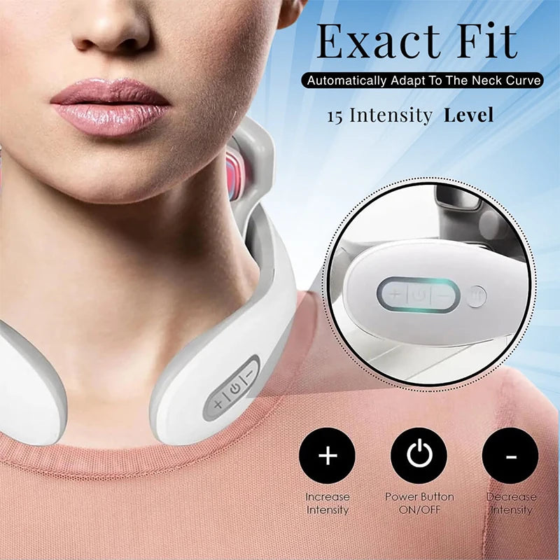 Smart Neck Massage Shoulder Neck Massage Cervical Vertebra Vibrator Heat Relieve Pain Pulse Neck Massage Instrument Health Care