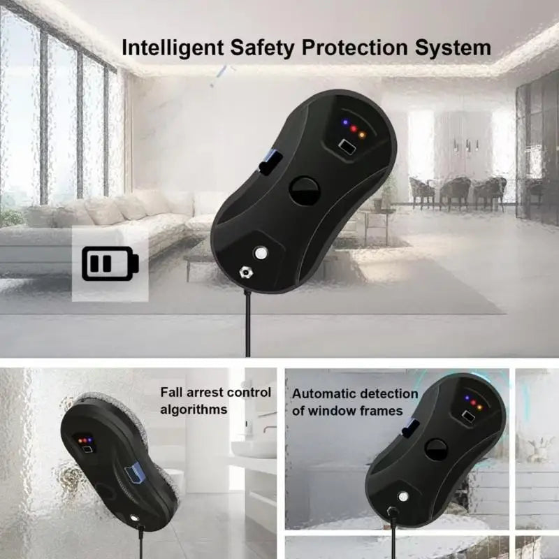 Window Cleaning Robot for Narrow Areas Auto Water Sprayer Glass Cleaner with Remote Control and Double Pad for Mirror 87HA