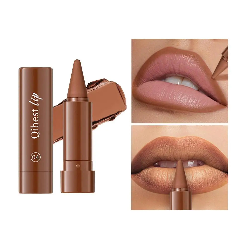 Twist Up Lip Liner Lipstick Pen Multipurpose Powder Blusher Velvet Matte Waterproof Lip Contour Non Stick Cup Lip Rouge Makeup