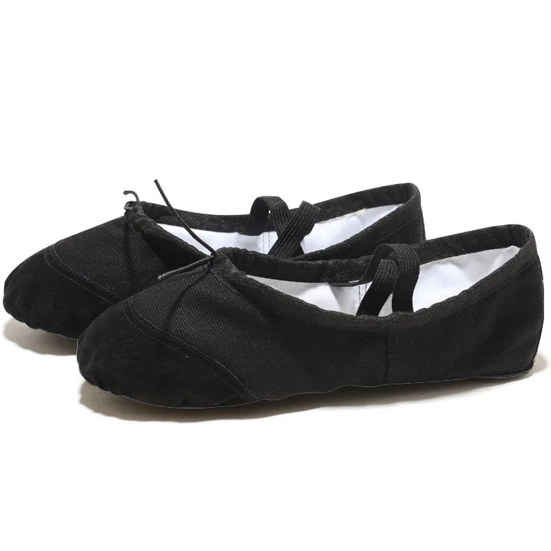 Girls Ballerinas Canvas Soft Sole Ballet Dance Slippers Children Practice Ballerinas Woman Dance Shoes