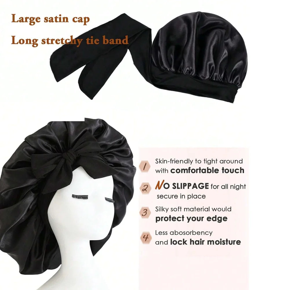 Women Satin Solid Sleeping Hat Night Sleep Cap Hair Care Bonnet Nightcap for Women Men Unisex Cap Bonnet De Nuit Shower Turban