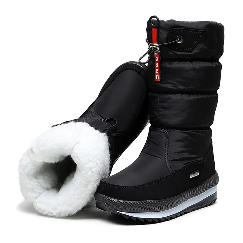 Winter Boots Thick Plush Waterproof Non-slip Boots Fashion Women Winter Shoes Warm Fur Botas Mujer Women Snow Boots Platform