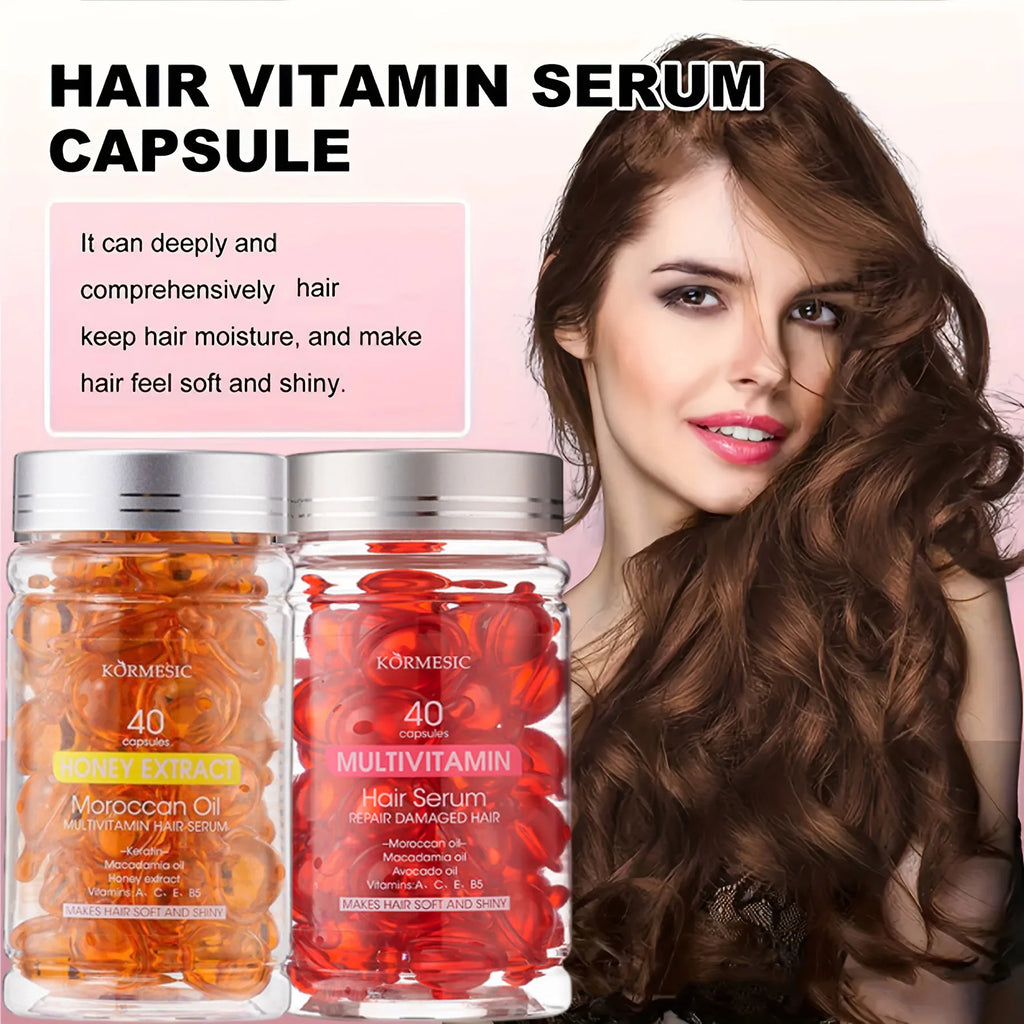 Moroccan Agam Vitamin Oil Hair Care Essence Damaged Nutrition Repair Hair Splitting Improvement Treatment Products 40 Capsules
