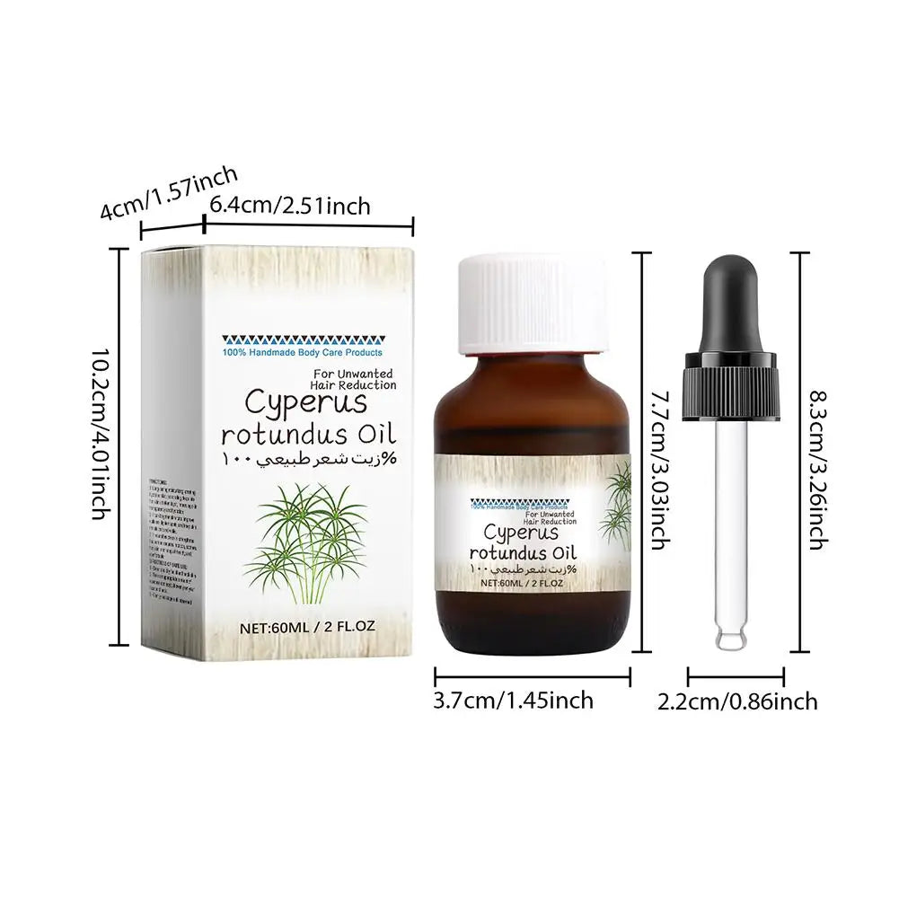 NEW 60ml Cyperus Rotundus Oil Body Hair Remover Oil For Armpit Legs Arms Hair Growth Inhibitor Skin Care Body Moisturizing Oil