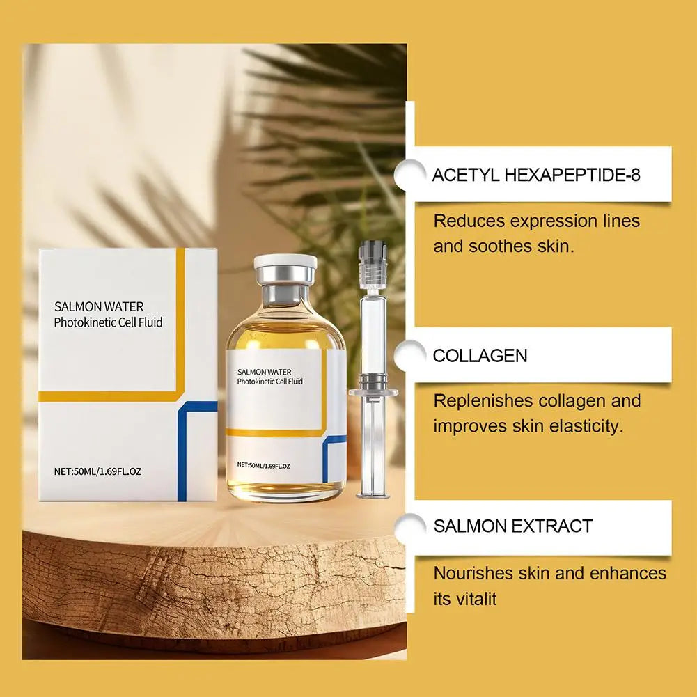 Korean Salmon Wrinkle Serum Skin Rejuvenation Essence, Strengthens Barrier Function, 24H Continuous Hydration Firming Skin Care