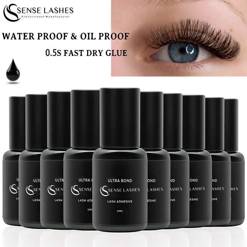 SENSE LASHES 10 Bottles Eyelash Glue 5ml Lash Adhesive Pegamento De Pestañas Adhesivo Extensiones De Pestañas