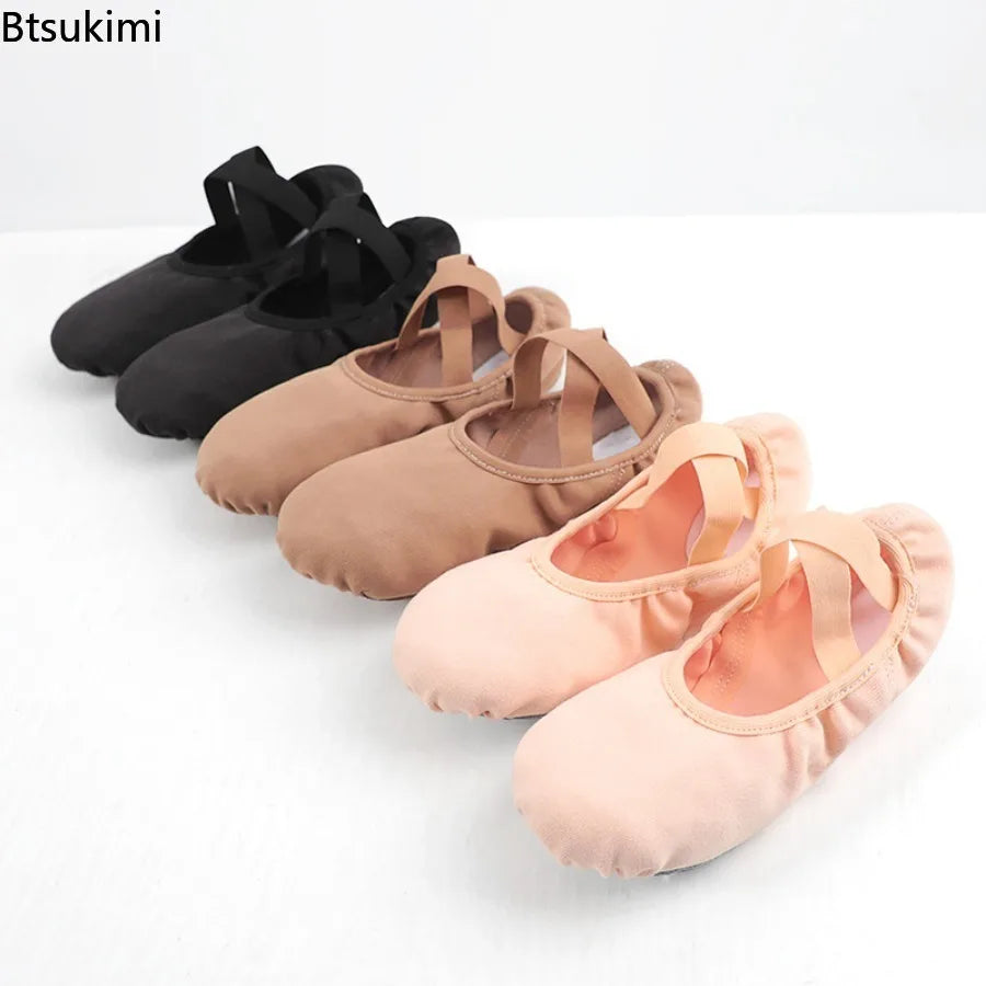 Ballet Shoes for Child and Adult Canvas Flats Ballet Dancing Slippers Classic Dance Shoes Soft Split-Sole Gymnastic Yoga Shoes