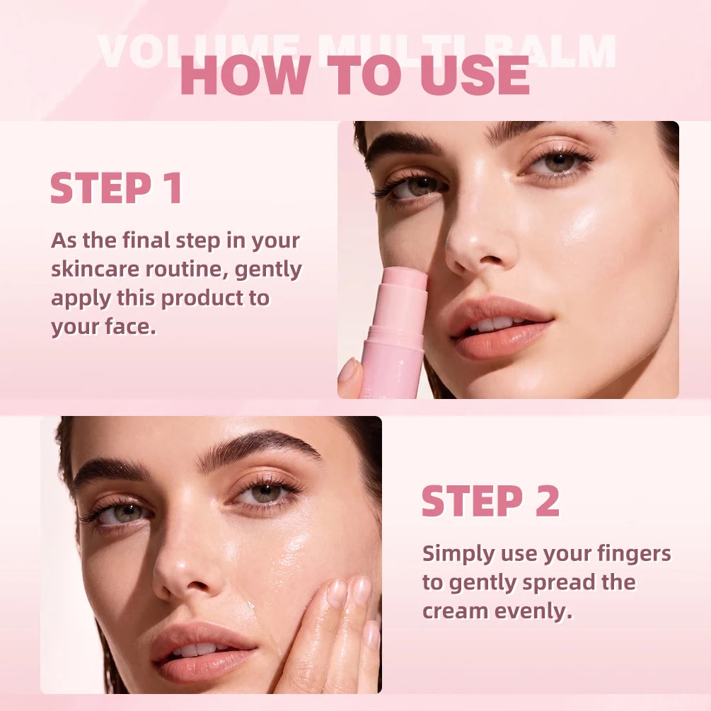 Volume Multi Balm Moisturizing Lightweight Non-Sticky Lipstick Hydrating Lip Stain Tint Plumper Reduces Lip Lines Lip Balm