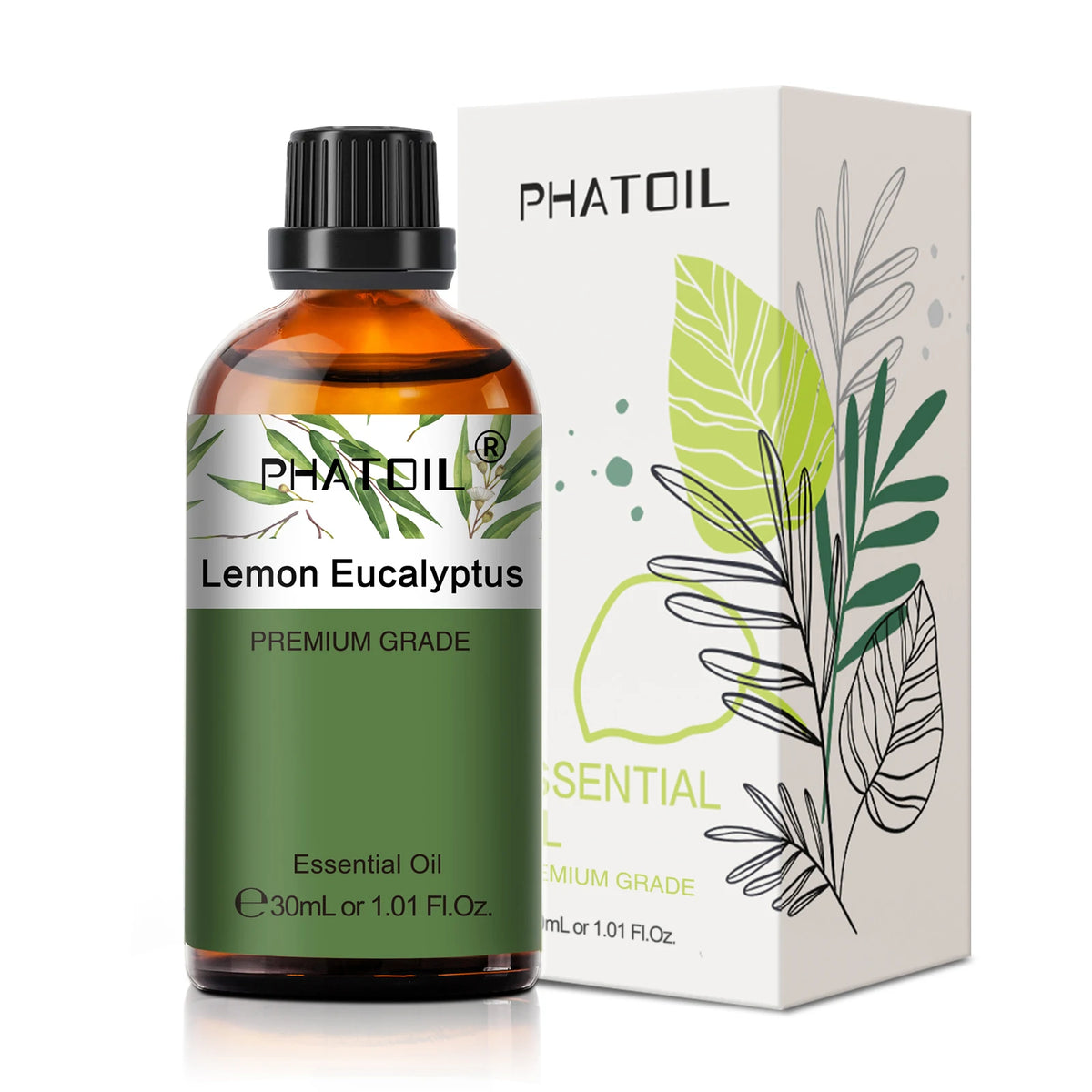 PHATOIL 1PCS Aromatherapy Essential Oil 30ml Lemon Eucalyptus Lavender Bergamot Jasmine Juniper Rose Vanilla Aroma Essential Oil