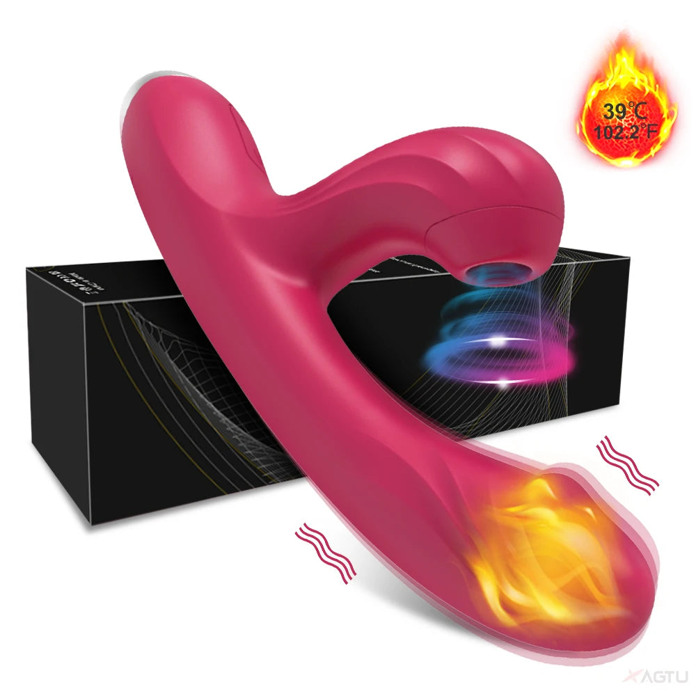 Clitoral Sucking G-spot Vibrator Dildo for Women Heating Nipple Vacuum Sucker Clit Stimulator Sex Toys for Adults Masturbator