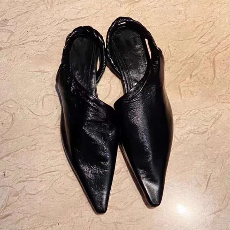 Pointed Toe Women Sandals Flats Casual Shoes 2026 New Designer Summer Elegant Slingback Woman Shoes Slippers Walking Zapatos